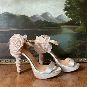 Pour la Victoire Whimsical Satin Wedding Heels